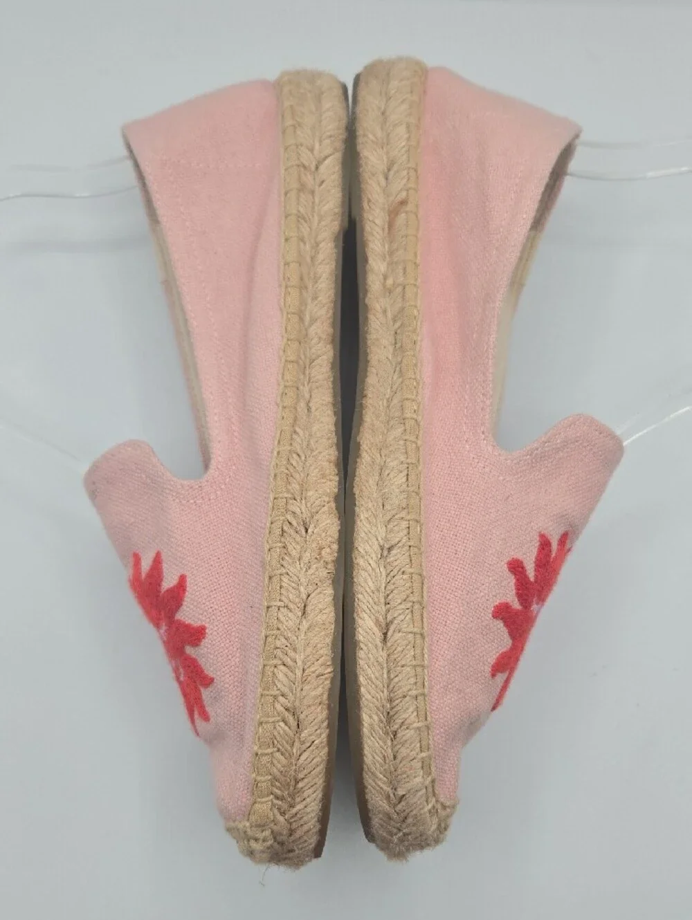 Soludos Pink Sun Face Embroidered Espadrille Slip-On Flats Size 8